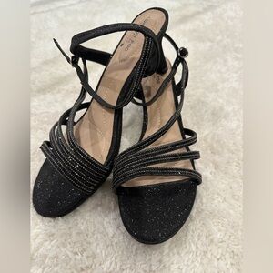 London Fog strappy sparkly heeled sandals